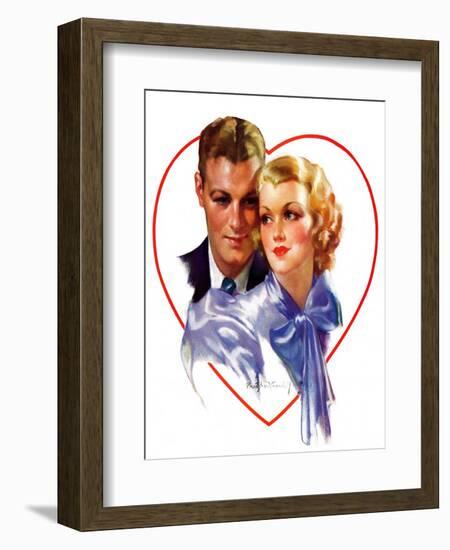 "Couple in Heart,"February 17, 1934-Bradshaw Crandall-Framed Giclee Print