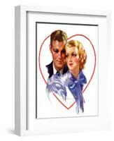 "Couple in Heart,"February 17, 1934-Bradshaw Crandall-Framed Giclee Print