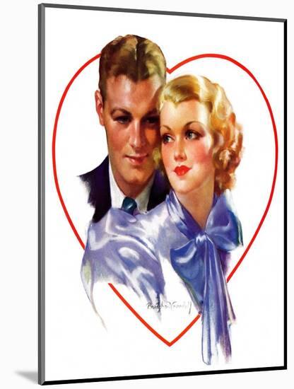 "Couple in Heart,"February 17, 1934-Bradshaw Crandall-Mounted Giclee Print