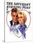 "Couple in Heart," Saturday Evening Post Cover, February 17, 1934-Bradshaw Crandall-Stretched Canvas