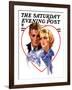 "Couple in Heart," Saturday Evening Post Cover, February 17, 1934-Bradshaw Crandall-Framed Giclee Print