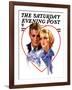 "Couple in Heart," Saturday Evening Post Cover, February 17, 1934-Bradshaw Crandall-Framed Giclee Print