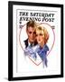 "Couple in Heart," Saturday Evening Post Cover, February 17, 1934-Bradshaw Crandall-Framed Giclee Print