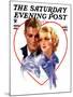 "Couple in Heart," Saturday Evening Post Cover, February 17, 1934-Bradshaw Crandall-Mounted Giclee Print