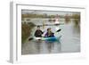 Couple in Kayak During January 2014 Flooding-David Woodfall-Framed Photographic Print