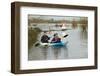 Couple in Kayak During January 2014 Flooding-David Woodfall-Framed Photographic Print