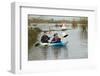 Couple in Kayak During January 2014 Flooding-David Woodfall-Framed Photographic Print