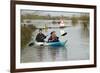 Couple in Kayak During January 2014 Flooding-David Woodfall-Framed Photographic Print