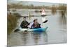 Couple in Kayak During January 2014 Flooding-David Woodfall-Mounted Photographic Print