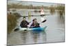 Couple in Kayak During January 2014 Flooding-David Woodfall-Mounted Photographic Print