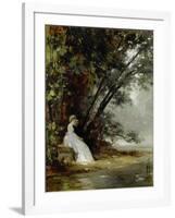 Couple in Landscape of Park, (The Artist and His Bride), before 1865-Carl Gustav Carus-Framed Giclee Print