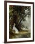 Couple in Landscape of Park, (The Artist and His Bride), before 1865-Carl Gustav Carus-Framed Giclee Print