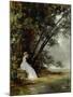 Couple in Landscape of Park, (The Artist and His Bride), before 1865-Carl Gustav Carus-Mounted Giclee Print