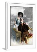 Couple in Love, Early 20th Century-null-Framed Giclee Print