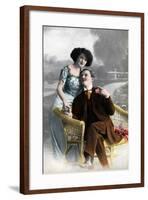 Couple in Love, Early 20th Century-null-Framed Giclee Print