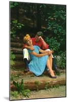 Couple in love sitting in a park, 1960s-Italian Photographer-Mounted Giclee Print