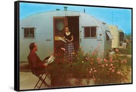 Couple in Old Trailer Park-null-Framed Stretched Canvas