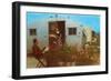 Couple in Old Trailer Park-null-Framed Art Print