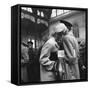 Couple in Penn Station Sharing Farewell Embrace Before He Ships Off to War During WWII-Alfred Eisenstaedt-Framed Stretched Canvas