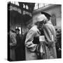 Couple in Penn Station Sharing Farewell Embrace Before He Ships Off to War During WWII-Alfred Eisenstaedt-Stretched Canvas