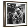 Couple in Penn Station Sharing Farewell Embrace Before He Ships Off to War During WWII-Alfred Eisenstaedt-Framed Photographic Print