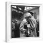 Couple in Penn Station Sharing Farewell Embrace Before He Ships Off to War During WWII-Alfred Eisenstaedt-Framed Photographic Print