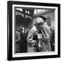 Couple in Penn Station Sharing Farewell Embrace Before He Ships Off to War During WWII-Alfred Eisenstaedt-Framed Photographic Print