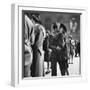 Couple in Penn Station Sharing Farewell Kiss Before He Ships Off to War During WWII-Alfred Eisenstaedt-Framed Photographic Print