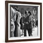 Couple in Penn Station Sharing Farewell Kiss Before He Ships Off to War During WWII-Alfred Eisenstaedt-Framed Photographic Print