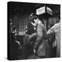 Couple in Penn Station Sharing Farewell Kiss Before He Ships Off to War During WWII-Alfred Eisenstaedt-Stretched Canvas