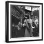 Couple in Penn Station Sharing Farewell Kiss Before He Ships Off to War During WWII-Alfred Eisenstaedt-Framed Photographic Print