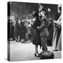 Couple in Penn Station Sharing Farewell Kiss Before He Ships Off to War During WWII-Alfred Eisenstaedt-Stretched Canvas