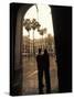 Couple in Plaza Real Gothic Square, Barcelona, Spain-Michele Westmorland-Stretched Canvas