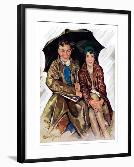 "Couple in Rain,"October 4, 1930-Ellen Pyle-Framed Giclee Print