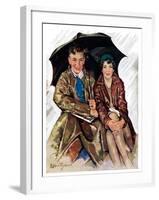 "Couple in Rain,"October 4, 1930-Ellen Pyle-Framed Giclee Print