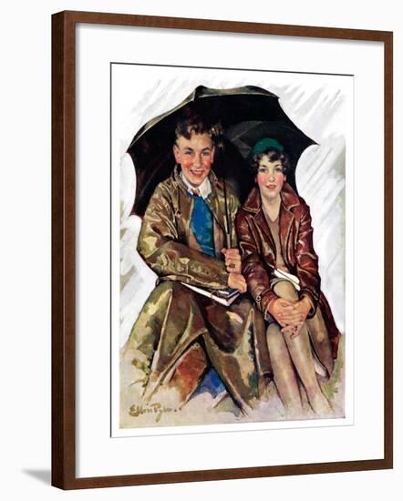 "Couple in Rain,"October 4, 1930-Ellen Pyle-Framed Giclee Print