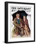 "Couple in Rain," Saturday Evening Post Cover, October 4, 1930-Ellen Pyle-Framed Giclee Print