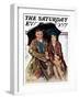 "Couple in Rain," Saturday Evening Post Cover, October 4, 1930-Ellen Pyle-Framed Giclee Print