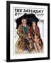 "Couple in Rain," Saturday Evening Post Cover, October 4, 1930-Ellen Pyle-Framed Giclee Print