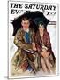 "Couple in Rain," Saturday Evening Post Cover, October 4, 1930-Ellen Pyle-Mounted Giclee Print
