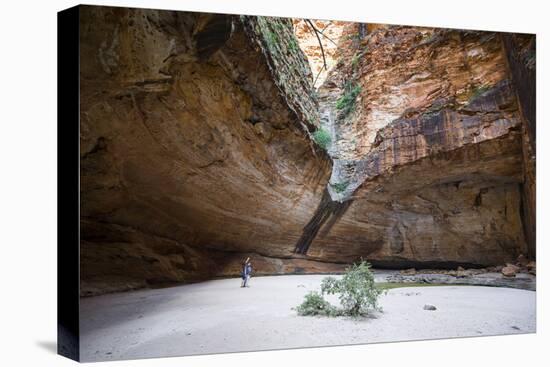Couple in the Cathedral Gorge in the Purnululu National Park-Michael Runkel-Stretched Canvas