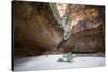 Couple in the Cathedral Gorge in the Purnululu National Park-Michael Runkel-Stretched Canvas