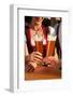 Couple in Traditional Bavarian Tracht - Dirndl and Lederhosen - in a Beer Tent at the Oktoberfest O-Kzenon-Framed Photographic Print