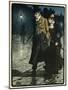 Couple in Wet Street-Paul Fischer-Mounted Art Print