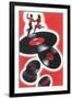 Couple Jitterbugging on Records-null-Framed Giclee Print