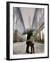 Couple Kiss Each Other During a Snowfall in Florence, Italy-null-Framed Photographic Print