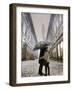 Couple Kiss Each Other During a Snowfall in Florence, Italy-null-Framed Photographic Print