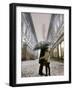 Couple Kiss Each Other During a Snowfall in Florence, Italy-null-Framed Photographic Print