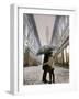 Couple Kiss Each Other During a Snowfall in Florence, Italy-null-Framed Photographic Print