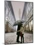 Couple Kiss Each Other During a Snowfall in Florence, Italy-null-Mounted Photographic Print